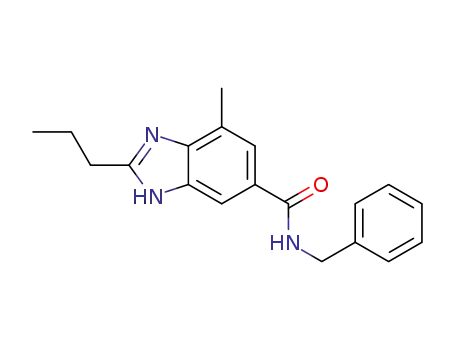Molecular Structure of 1239196-56-5 (N-benzyl-4-methyl-2-n-propyl-1H-benzimidazole-6-carboxamide)