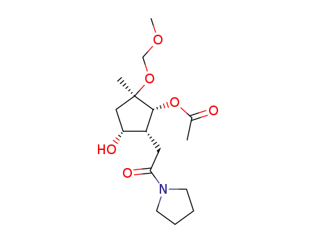 Molecular Structure of 832078-95-2 (Pyrrolidine,
1-[[(1R,2R,3R,5R)-2-(acetyloxy)-5-hydroxy-3-(methoxymethoxy)-3-meth
ylcyclopentyl]acetyl]-)