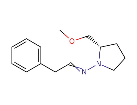 Molecular Structure of 90080-04-9 (1-Pyrrolidinamine, 2-(methoxymethyl)-N-(2-phenylethylidene)-, (2S)-)