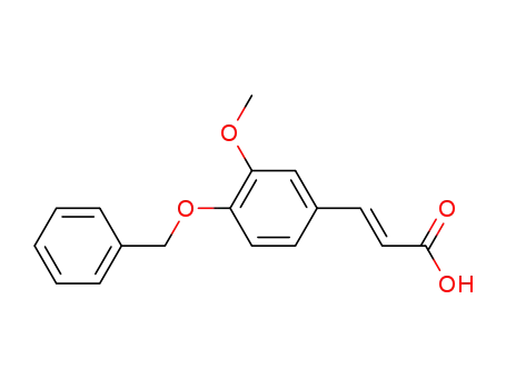 Molecular Structure of 77795-22-3 (2-Propenoic acid, 3-[3-methoxy-4-(phenylmethoxy)phenyl]-, (2E)-)