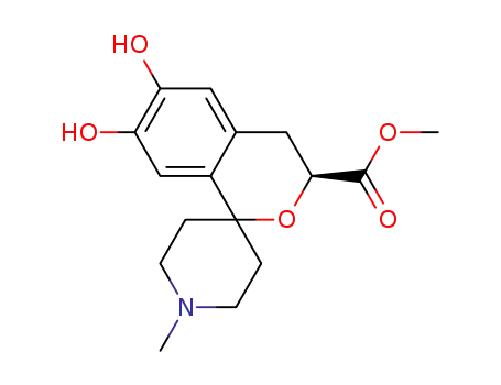 (S)-(-)-Methyl-3,4-dihydro-6,7-dihydroxy-1'-methylspiro<1H-2-benzopyran-1,4'-piperidin>-3-carboxylat