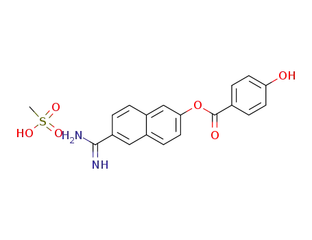 4-Hydroxy-benzoic acid 6-carbamimidoyl-naphthalen-2-yl ester; compound with methanesulfonic acid