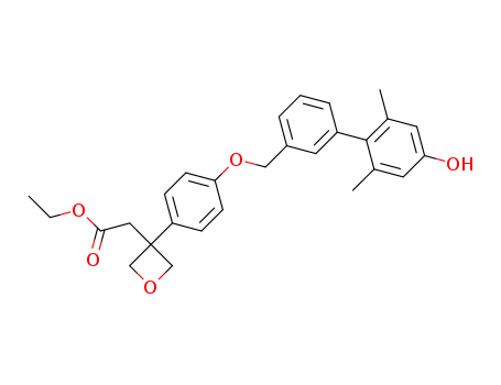 ethyl 2-(3-(4-((4'-hydroxy-2',6'-dimethyl-[1,1'-biphenyl]-3-yl)methoxy)phenyl)oxetan-3-yl)acetate