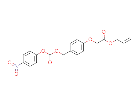 Molecular Structure of 192064-31-6 (Acetic acid, [4-[[[(4-nitrophenoxy)carbonyl]oxy]methyl]phenoxy]-,
2-propenyl ester)
