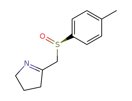 Molecular Structure of 123642-79-5 (2H-Pyrrole, 3,4-dihydro-5-[[(4-methylphenyl)sulfinyl]methyl]-, (R)-)