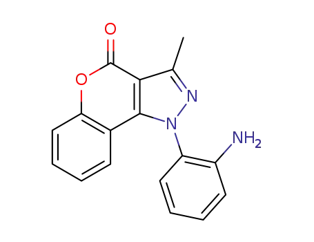 Molecular Structure of 110570-33-7 ([1]Benzopyrano[4,3-c]pyrazol-4(1H)-one, 1-(2-aminophenyl)-3-methyl-)