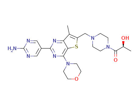 (2S)-1-(4-{[2-(2-Amino-5-pyrimidinyl)-7-methyl-4-(4-morpholinyl)thieno[3,2-d]pyrimidin-6-yl]methyl}-1-piperazinyl)-2-hydroxy-1-propanone