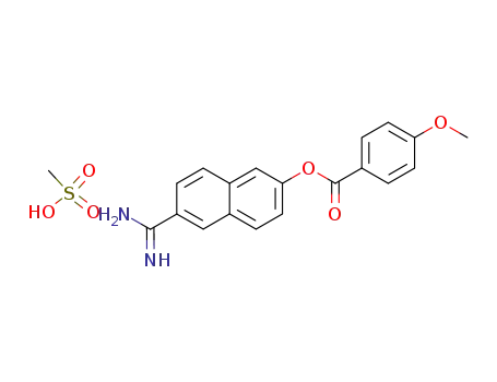 4-Methoxy-benzoic acid 6-carbamimidoyl-naphthalen-2-yl ester; compound with methanesulfonic acid