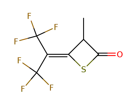 Molecular Structure of 23592-37-2 (3-methyl-4-(2,2,2-trifluoro-1-trifluoromethyl-ethylidene)-thietan-2-one)