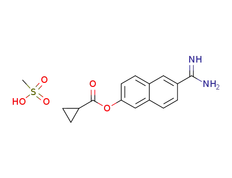 Molecular Structure of 84729-81-7 (6-amidino-2-naphthyl cyclopropanecarboxylate methanesulfonate)