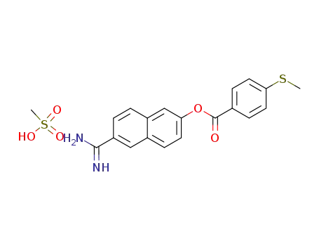 4-Methylsulfanyl-benzoic acid 6-carbamimidoyl-naphthalen-2-yl ester; compound with methanesulfonic acid