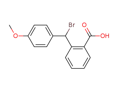 Molecular Structure of 632340-68-2 (Benzoic acid, 2-[bromo(4-methoxyphenyl)methyl]-)