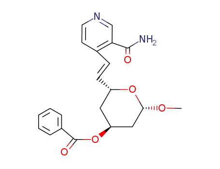 4-<2-<(2R,4S)-4-benzoyloxy-6-methoxy-3,4,5,6-tetrahydro-2H-pyran-2-yl>-1-ene-ethyl>-3-pyridine carboxamide