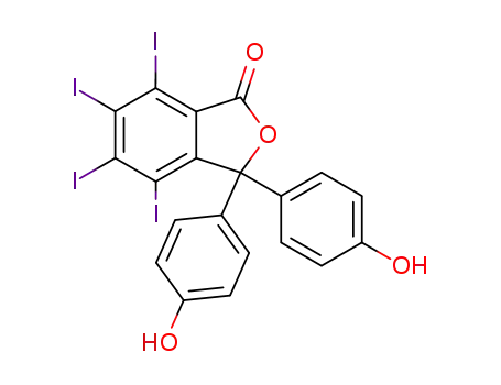 Molecular Structure of 27458-03-3 (3,3-Bis(4-hydroxyphenyl)-4,5,6,7-tetraiodo-1(3H)-isobenzofuranone)