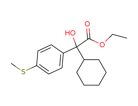 Molecular Structure of 94959-49-6 (Cyclohexyl-<4-methylmercapto-phenyl>-glykolsaeure-aethylester)