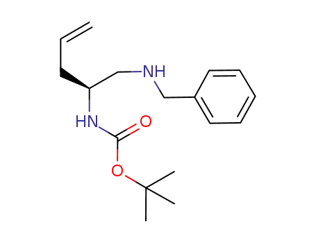 Molecular Structure of 845973-37-7 (Carbamic acid, [(1S)-1-[[(phenylmethyl)amino]methyl]-3-butenyl]-,
1,1-dimethylethyl ester)