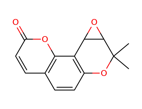 Molecular Structure of 109185-82-2 (1a,9c-dihydro-2,2-dimethyl-2H,8H-oxireno[c]pyrano[2,3-f][1]benzopyran-8-one)