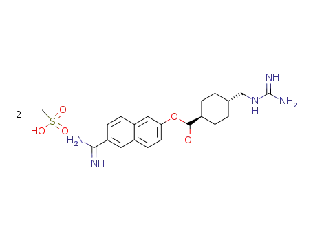 4-Guanidinomethyl-cyclohexanecarboxylic acid 6-carbamimidoyl-naphthalen-2-yl ester; compound with methanesulfonic acid