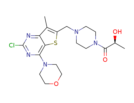 (2S)-1-(4-([2-CHLORO-7-METHYL-4-(MORPHOLIN-4-YL)THIENO[3,2-D]PYRIMIDIN-6-YL]METHYL)PIPERAZIN-1-YL)-2-HYDROXYPROPAN-1-ONE