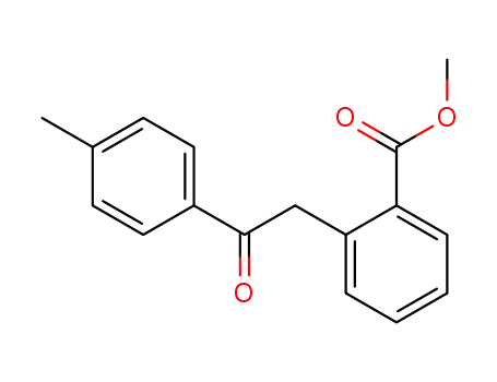Molecular Structure of 95280-29-8 (Benzoic acid, 2-[2-(4-methylphenyl)-2-oxoethyl]-, methyl ester)