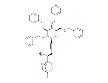 (S)-1-(4-Methyl-2,6,7-trioxa-bicyclo[2.2.2]oct-1-yl)-4-((2S,3S,4R,5S,6R)-3,4,5-tris-benzyloxy-6-benzyloxymethyl-tetrahydro-pyran-2-yl)-but-3-ynylamine