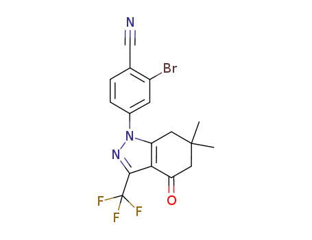 2-bromo-4-(6,6-dimethyl-4-oxo-3-(trifluoromethyl)-4,5,6,7-tetrahydro-1H-indazol-1-yl)benzonitrile