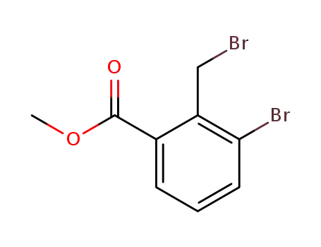 Molecular Structure of 337536-14-8 (Methyl 3-bromo-2-bromomethylbenzoate)