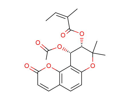 2-Butenoic acid,2-methyl-,(9S,10S)-10-(acetyloxy)-9,10-dihydro-8,8-dimethyl-2-oxo-2H,8H-benzo[1,2-b:3,4-b']dipyran-9-ylester, (2Z)-
