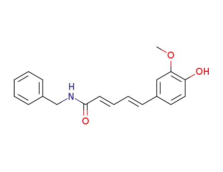 Molecular Structure of 878800-18-1 (2,4-Pentadienamide, 5-(4-hydroxy-3-methoxyphenyl)-N-(phenylmethyl)-,
(2E,4E)-)
