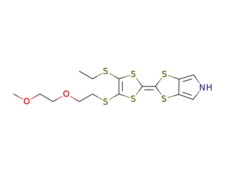Molecular Structure of 877032-13-8 (5H-1,3-Dithiolo[4,5-c]pyrrole,
2-[4-(ethylthio)-5-[[2-(2-methoxyethoxy)ethyl]thio]-1,3-dithiol-2-ylidene]-)