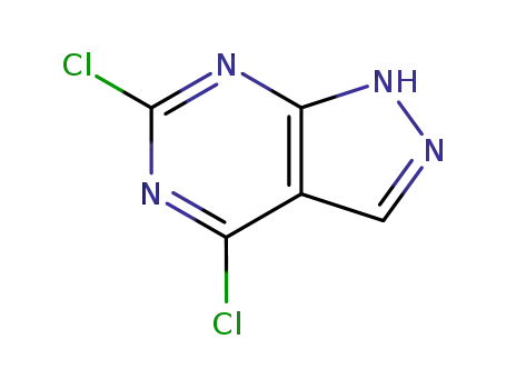 Molecular Structure of 42754-96-1 (4,6-DICHLORO-1H-PYRAZOLO[3,4-D]PYRIMIDINE)
