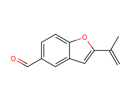 Molecular Structure of 160625-51-4 (5-Benzofurancarboxaldehyde, 2-(1-methylethenyl)-)