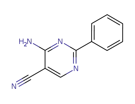 Molecular Structure of 52126-76-8 (5-Pyrimidinecarbonitrile, 4-amino-2-phenyl-)