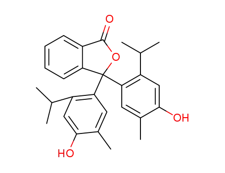 Molecular Structure of 6869-00-7 (3,3-bis[4-hydroxy-5-methyl-2-(1-methylethyl)phenyl]-2-benzofuran-1(3H)-one)