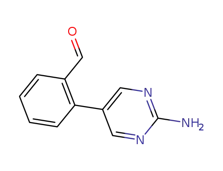 Molecular Structure of 914349-52-3 (2-(2-AMINOPYRIMIDIN-5-YL)BENZALDEHYDE)