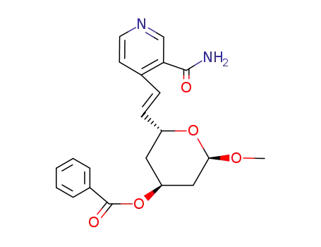 4-<2-<(2R,4S)-4-benzoyloxy-6-methoxy-3,4,5,6-tetrahydro-2H-pyran-2-yl>-1-ene-ethyl>-3-pyridine carboxamide