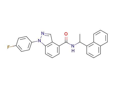 1-(4-fluoro-phenyl)-1H-indazole-4-carboxylic acid (1-naphthalen-1-yl-ethyl)-amide