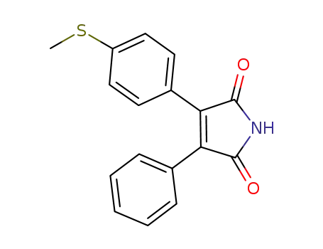 Molecular Structure of 1082068-51-6 (3-(4-thiomethoxyphenyl)-4-phenyl-1H-pyrrole-2,5.dione)
