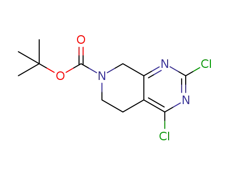 Molecular Structure of 916420-27-4 (TERT-BUTYL 2,4-DICHLORO-5,6-DIHYDROPYRIDO[3,4-D]PYRIMIDINE-7(8H)-CARBOXYLATE)
