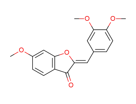 Molecular Structure of 36685-46-8 ((Z)-2-(3,4-dimethoxybenzylidene)-6-methoxybenzofuran-3(2H)-one)