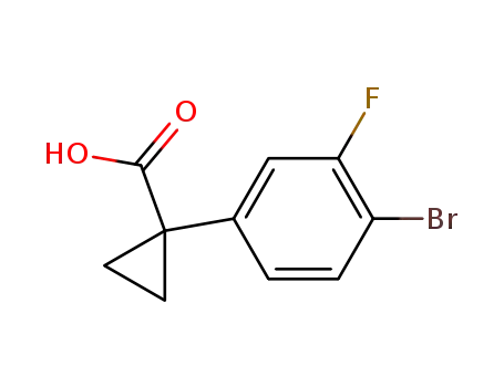 Molecular Structure of 749269-74-7 (1-(4-BroMo-3-fluorophenyl)cyclopropane-1-carboxylic acid)