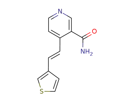 Molecular Structure of 39585-54-1 (4-(<i>trans</i>-2-thiophen-3-yl-vinyl)-nicotinamide)