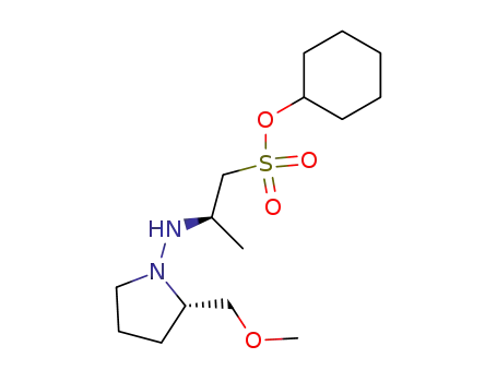 Molecular Structure of 423123-15-3 ((R)-2-((S)-2-Methoxymethyl-pyrrolidin-1-ylamino)-propane-1-sulfonic acid cyclohexyl ester)