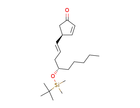 Molecular Structure of 130276-63-0 ((R)-4-[(E)-(S)-4-(tert-Butyl-dimethyl-silanyloxy)-non-1-enyl]-cyclopent-2-enone)