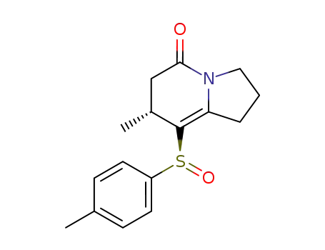 (-)-(7R,SS)-1,2,3,5,6,7-hexahydro-7-methyl-8-<(4-methylphenyl)sulfinyl>-5-indolizinone