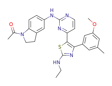 1-acetyl-N-(4-{2-(ethylamino)-4-[3-methyl-5-(methyloxy)phenyl]-1,3-thiazol-5-yl}-2-pyrimidinyl)-2,3-dihydro-1H-indol-5-amine