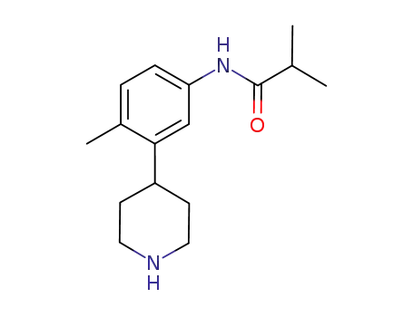 Molecular Structure of 486451-46-1 (2-METHYL-N-[4-METHYL-3-(4-PIPERIDINYL)PHENYL]PROPANAMIDE)