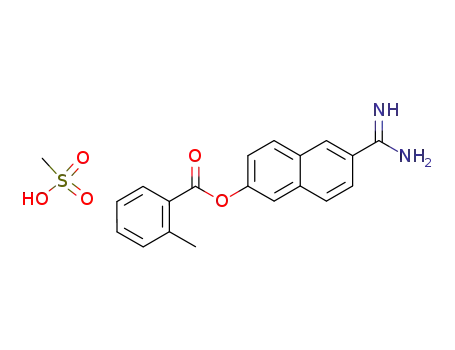 Molecular Structure of 82955-66-6 (2-Methyl-benzoic acid 6-carbamimidoyl-naphthalen-2-yl ester; compound with methanesulfonic acid)