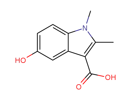 Molecular Structure of 25888-01-1 (5-HYDROXY-1,2-DIMETHYL-1H-INDOLE-3-CARBOXYLIC ACID)