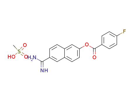 4-Fluoro-benzoic acid 6-carbamimidoyl-naphthalen-2-yl ester; compound with methanesulfonic acid